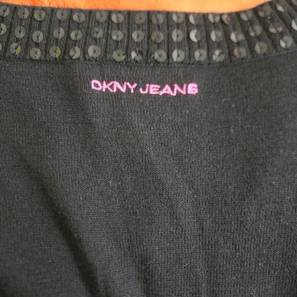 DKNY Jeans Black Long Sleeve Sweater Dress Size M - Picture 6 of 11